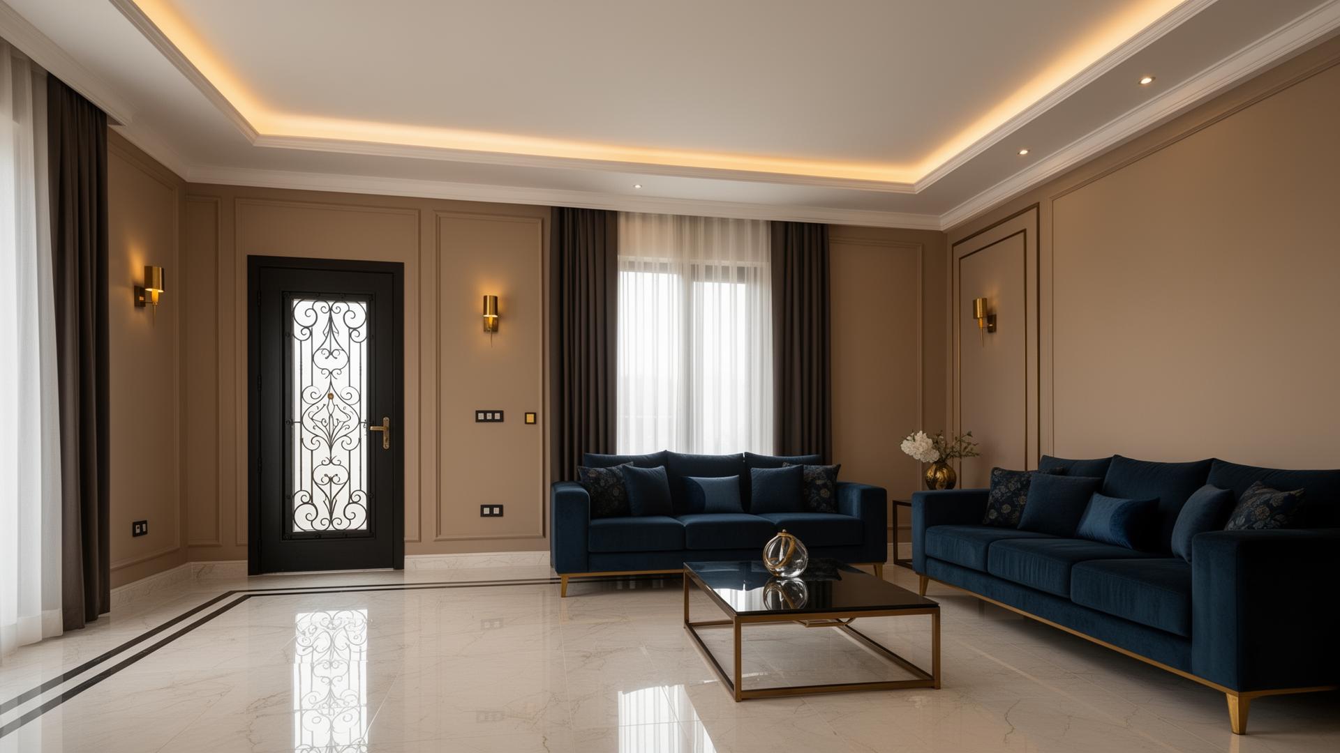 Premium luxury sitting room interior finishing